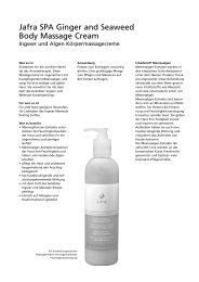jafra spa body massage cream