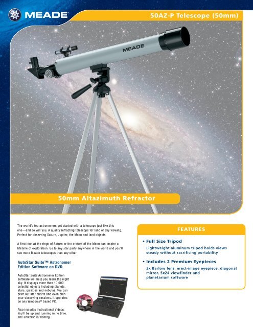 50AZ-P Telescope (50mm) 50mm Altazimuth Refractor - Kosmos