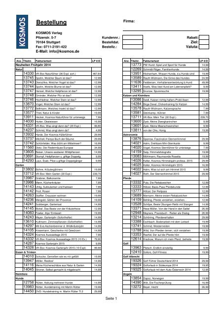 Bestellschein Ratgeber Fj14.xlsx - Kosmos