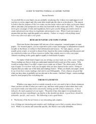 GUIDE TO WRITING FORMAL ACADEMIC PAPERS - Kosmos