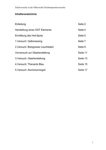 Broschüre "Schulversuche in der Mikrowelle ... - AG Chemieschulen