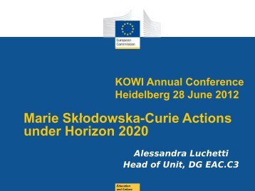 Marie Skłodowska-Curie Actions under Horizon 2020 - KoWi