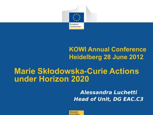 Marie Skłodowska-Curie Actions under Horizon 2020 - KoWi