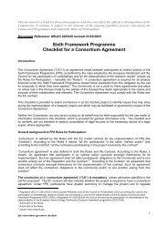 Consortium agreement checklist - European Commission