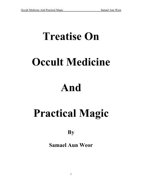 Treatise on Occult Medicine and Practical Magic (.pdf) - Index of