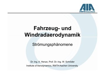 Abgelöste Strömungen - Aerodynamisches Institut der RWTH ...