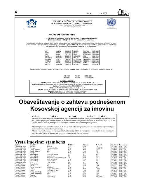 Sluzbeni List Br. 4 - Kosovo Property Agency