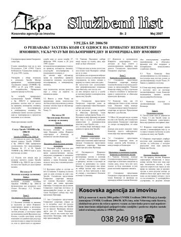 Sluzbeni List Br. 2 - Kosovo Property Agency