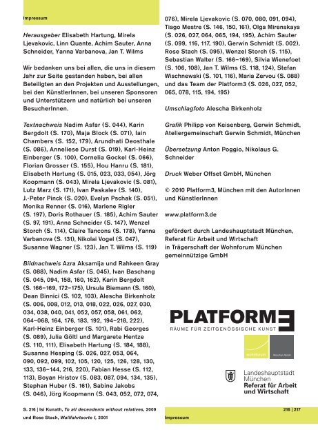 PLATFORM3 - Räume für zeitgenössische Kunst - 2009