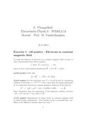 6.¨Ubungsblatt Theoretische Physik 6 : WS2013/14 Dozent : Prof. M ...