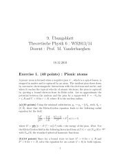 9.Â¨Ubungsblatt Theoretische Physik 6 : WS2013/14 Dozent : Prof. M ...