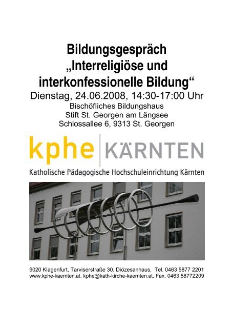 InterreligiÃ¶se und interkonfessionelle Bildungâ am 24. Juni ... - KPHE