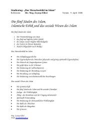 Die fÃ¼nf SÃ¤ulen des Islam, Islamische Ethik und das soziale ... - KPHE