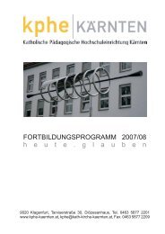 FORTBILDUNGSPROGRAMM 2007/08 h e u t e . g l a u b e n - KPHE