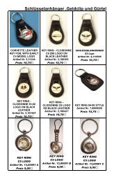 Schlüsselanhänger, Geldclip und Gürtel - bei Corvette-Bien