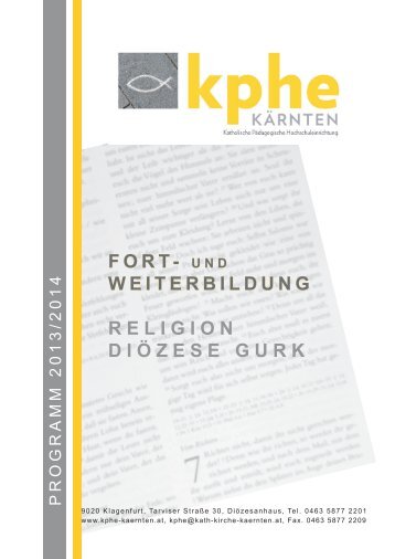 FORT- UND WEITERBILDUNG RELIGION DIÖZESE GURK - KPHE