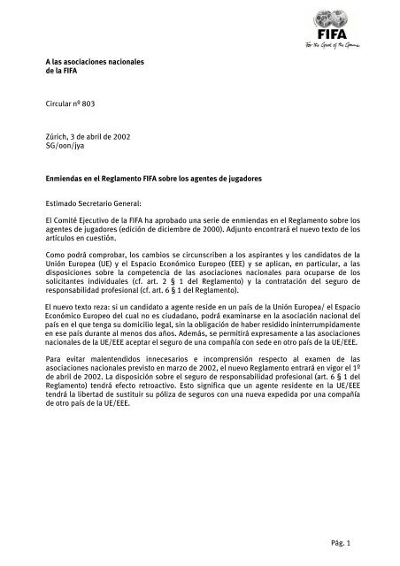 803 - Agentes de jugadores - Canje de licencia - FIFA.com