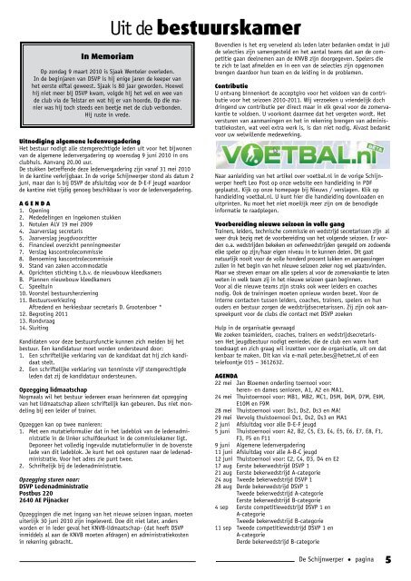 1 Officieel cluborgaan van sportvereniging DSVP mei 2010 nummer