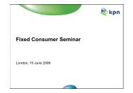 Fixed Consumer Seminar - KPN