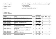 Študijný program: PSm - Psychológia - (Jednoodborové štúdium ...