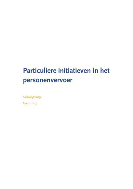 Particuliere initiatieven in het personenvervoer - KpVV