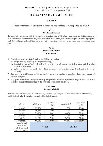 OS 9_2011 StanovenÃ­ Ãºhrady za stravu