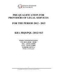 pre-qualification for providers of legal services for - Kenya Revenue ...