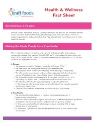 Kraft Foods Health & Wellness Fact Sheet