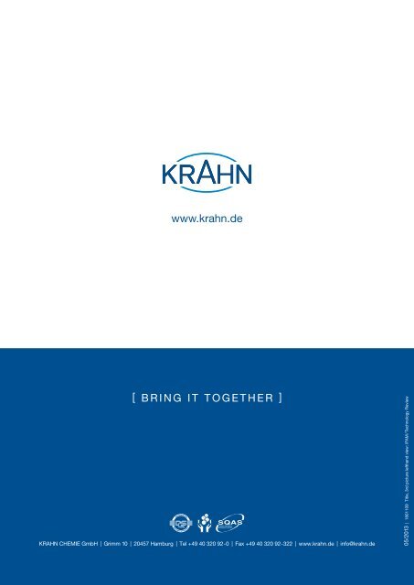 PROdUCT RANGE - Krahn Chemie GmbH