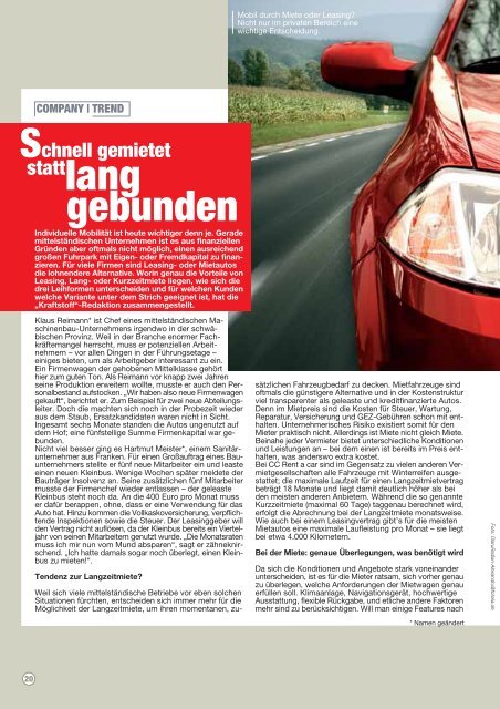 CCUniRent - Kraftstoff â Business-Magazin fÃ¼r die Autovermietung