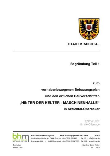 „HINTER DER KELTER - MASCHINENHALLE“ - Stadt Kraichtal