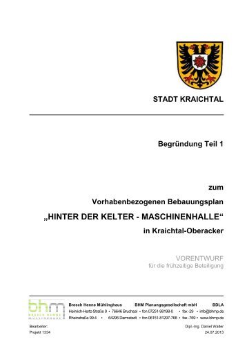 „HINTER DER KELTER - MASCHINENHALLE“ in ... - Stadt Kraichtal