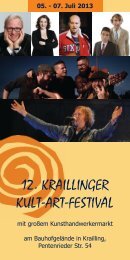 12. KRAILLINGER KULT-ART-FESTIVAL - Gemeinde Krailling