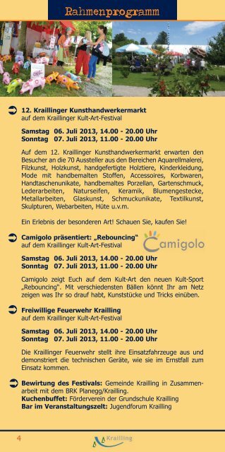 12. KRAILLINGER KULT-ART-FESTIVAL - Gemeinde Krailling