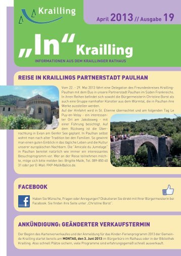 "In" Krailling / Ausgabe 19 - Gemeinde Krailling