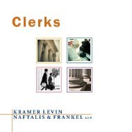 Clerks' Brochure - Kramer Levin Naftalis & Frankel LLP