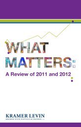 What Matters: A Review of 2011 and 2012 - Kramer Levin Naftalis ...