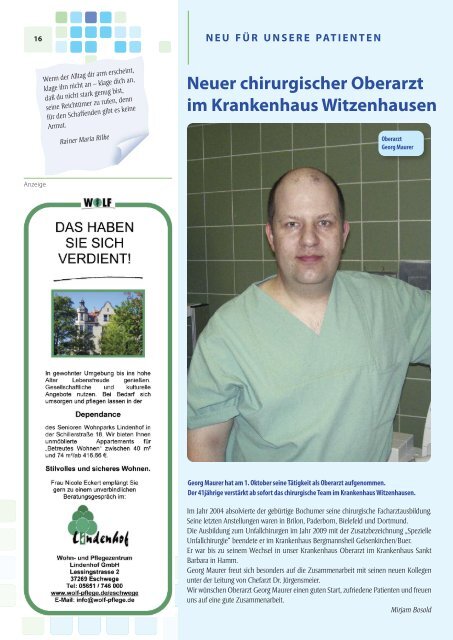 Herzinfarktversorgung im Krankenhaus Eschwege Neue ...