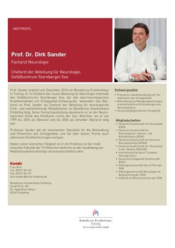 Prof. Dr. Dirk Sander - Benedictus Krankenhaus Tutzing