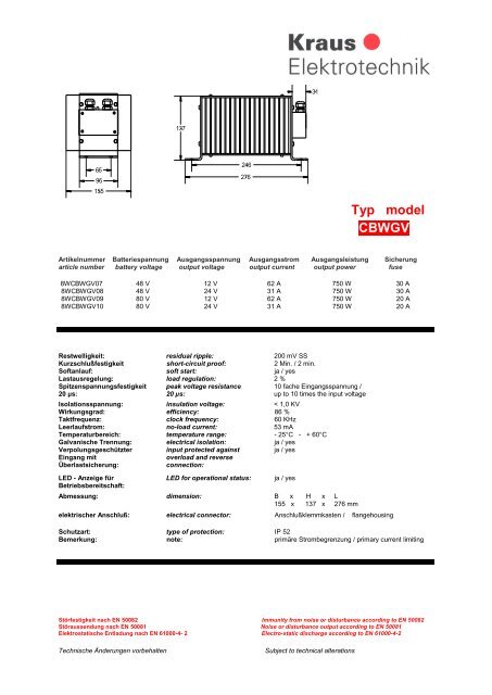 Katalog für Spannungs-wandler - kraus.at