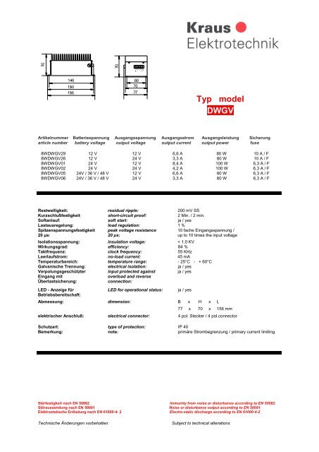 Katalog für Spannungs-wandler - kraus.at