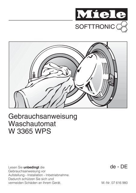 Gebrauchsanweisung Waschautomat W 3365 WPS - Akaflieg Graz