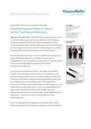 CoverForm gewinnt Best-of-Award auf der ... - Krauss Maffei