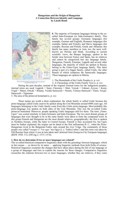 Hungarians And The Origin Of Hungarian