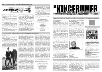 Ausgabe 22 - August 2008 - Kreative Liste KÃ¶ngernheim eV