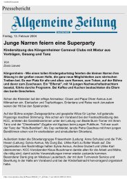 Pressebericht Junge Narren feiern eine Superparty - Kreative Liste ...