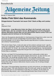 Pressebericht Heiko Fink fÃ¼hrt das Kommando - Kreative Liste ...