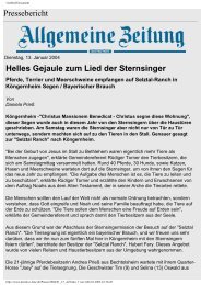 Pressebericht Helles Gejaule zum Lied der Sternsinger