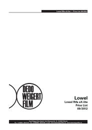 Lowel Rifa ex-lite Price List 09/2012 - Dedo Weigert Film