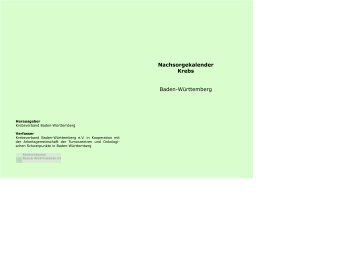 Nachsorgekalender Krebs Baden-WÃ¼rttemberg - Krebsverband ...
